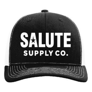 Salute Supply Co Richardson `112 Black on White Snap Back