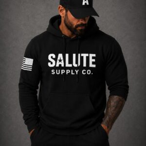 Black Salute Supply Hoodie with Signature A Richardson Mesh Snap Back